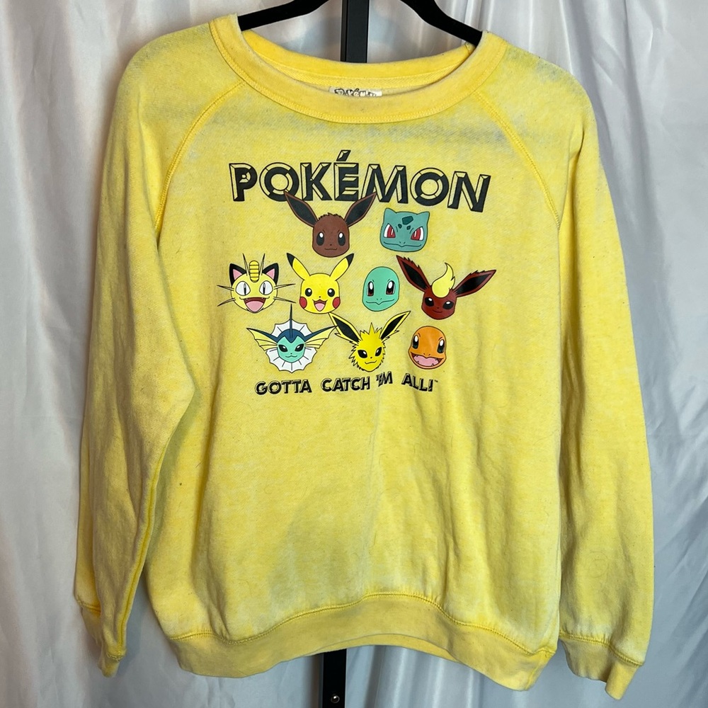 Pokemon Gotta Catch Em All Yellow Lightweight Sweatshirt, size XL